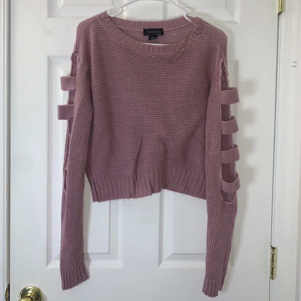 Lavender purple knitted sweater